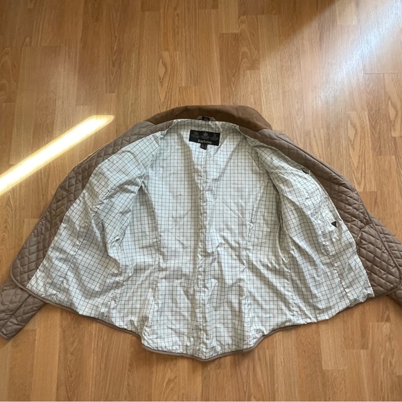 Barbour Downham Women's Quilted Tan Blazer with Brown Accents US Size 12 - Picture 12 of 16